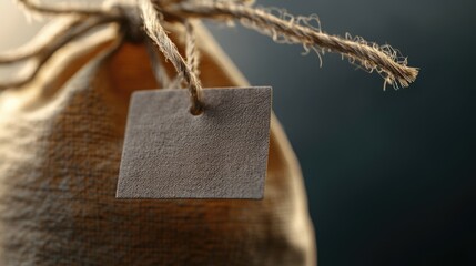 Poster - A bag with a tag attached to it, suitable for travel or outdoor use