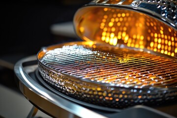 Poster - A close-up shot of a grill filled with various types of food
