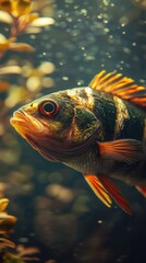 Poster - A close-up view of a fish swimming in clear water