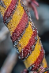 Poster - Frozen plant leaves with frost and ice, can be used for winter or nature themed designs