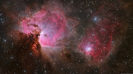 Wall Mural - Cosmic dust and gas form a bright nebula with scattered stars