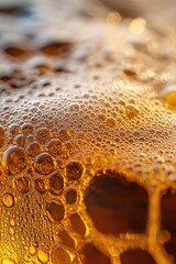 Aufkleber - A detailed view of a frothy beer bottle, great for use in pub or brewery scenes