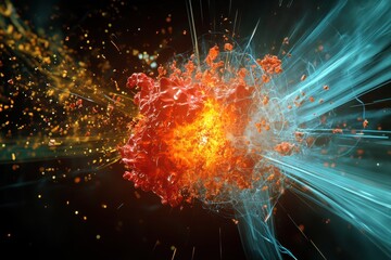 Poster - Explosive interaction of energy and matter in a vibrant cosmic event