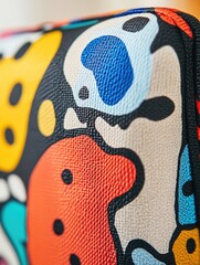 Aufkleber - A close-up shot of a bag featuring a colorful cartoon design, ideal for use in illustration or graphic design projects