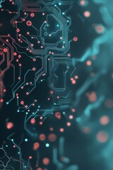 Poster - Colorful circuit patterns illuminate in shades of blue and red, demonstrating the intricate design and technology used in modern electronics and devices