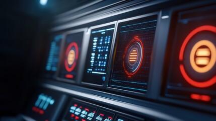 Poster - Control Panel with Futuristic Technology Display