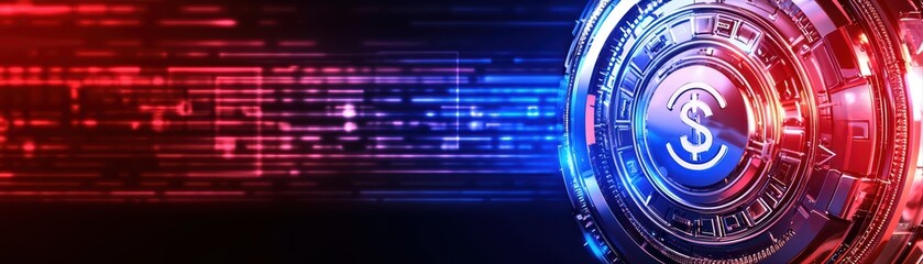 Poster - Digital Currency Concept with Abstract Technology Design