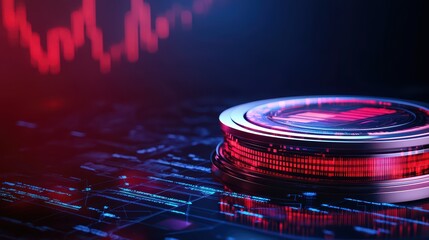 Poster - Digital Currency Concept with Graphical Data Visualization