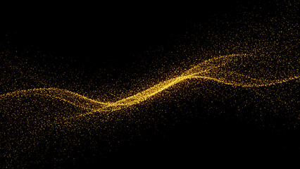 Poster - Experience the elegance of a wave of round, small particles flowing seamlessly in an abstract design. Perfect for adding a dynamic and modern touch to your creative projects, presentations, branding