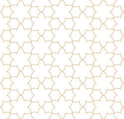 Wall Mural - islamic seamless pattern of gold geometric stars or flower shape on a soft cream background, elegant