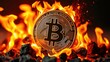 © borispain69 - a Bitcoin coin engulfed in flames