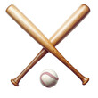 © mdnahidkha23 - Sports Gear: Crossed Baseball Bats, Ball, Transparent Background