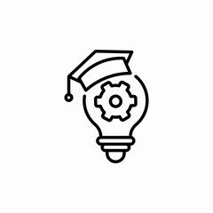 Poster - Lightbulb gear idea innovation icon vector sign