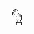© Kamran - Raised hands volunteer participation icon vector sign