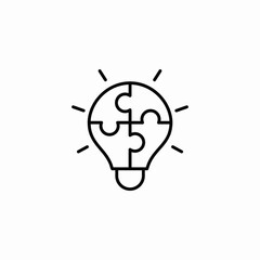 Poster - Lightbulb puzzle idea solution icon vector sign