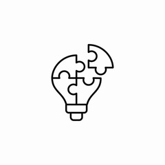 Poster - Creative idea lightbulb puzzle icon vector sign