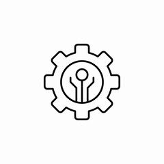 Poster - Gear lightbulb idea innovation icon vector sign