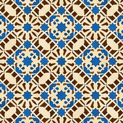  seamless pattern with blue flowers