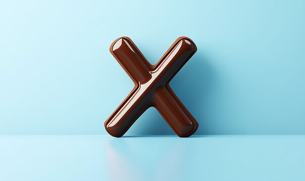 A x latter made by brown color chokolet