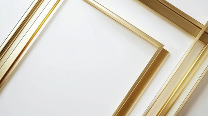 Aufkleber - Elegant gold frames arranged artistically against a clean white background