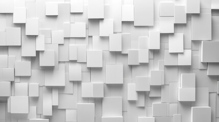Aufkleber - Abstract white wall with varying rectangular shapes creating a modern design