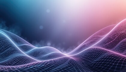 Poster - Dynamic waves of light and color abstract background digital art vibrant environment wide angle view visualization concept
