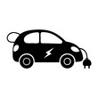 © Olga - Black electric car with charging cable icon