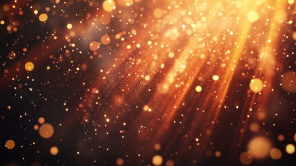 Poster - golden sparkles fill the air during a festive celebration in a dimly lit space