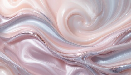 Poster - Flowing abstract texture art design digital medium soft pink and white swirls creative background modern aesthetic abstract concept for visual appeal
