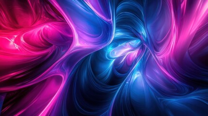 Poster - Colorful swirling patterns create mesmerizing abstract art with vibrant hues of pink and blue in a dynamic composition