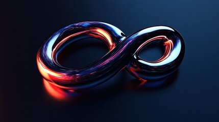 Poster - Reflective Infinity Symbol, Metallic Luster with Striking Light Effects