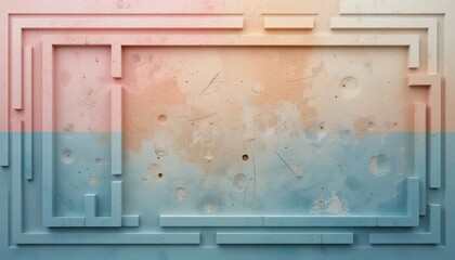 Poster - Abstract geometric design digital art minimalist style colorful background horizontal view contemporary aesthetic