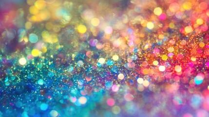 Poster - Colorful shimmer creates a magical atmosphere with sparkling lights in a vibrant abstract pattern