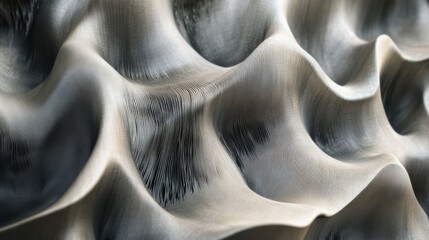 Poster - Textured waves of fabric showcasing intricate patterns created by light and shadow in a close-up view
