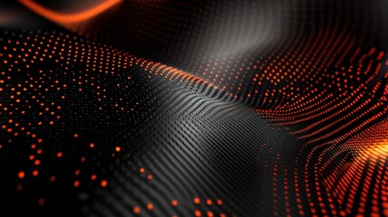 Poster - Textured patterns in vibrant orange and black create a dynamic visual effect, showcasing depth and movement in digital art