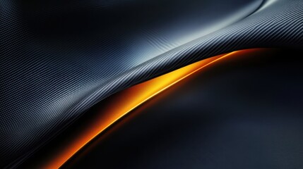 Poster - Abstract close-up of flowing textured fabric with glowing orange light under dark surface