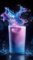 Aufkleber - A glass of purple liquid with a splash of blue