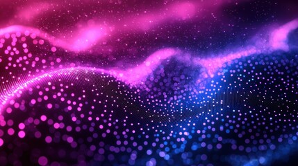 Wall Mural - vibrant abstract waves of colorful light and particles