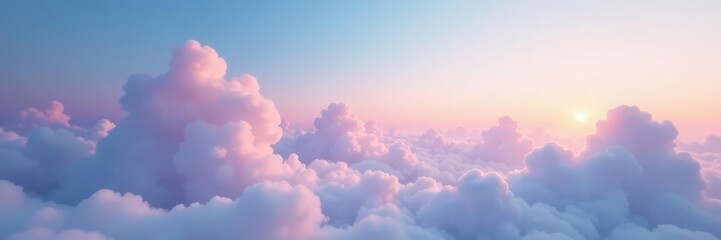 Wall Mural - Dreamy, surreal landscape with a gradient sky and subtle clouds, sky, gradient, soft focus