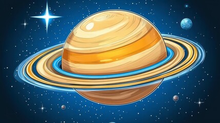 Pixel Art Depiction of Saturn in Space