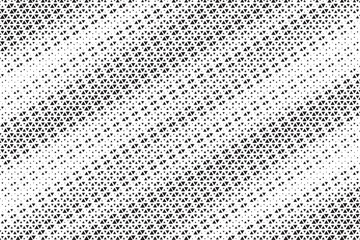 Poster - Halftone triangle abstract grunge background. Monochrome geometric vector pattern. Vector illustration.	