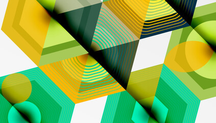 Poster - Hexagons design geometric abstract background