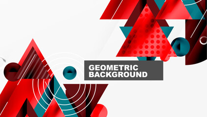 Poster - Modern geometric background - overlapping triangles with smooth gradients and semi-transparency
