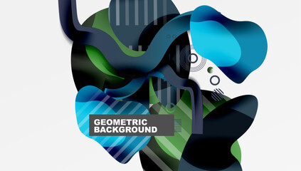 Poster - Abstract liquid shapes and lines background