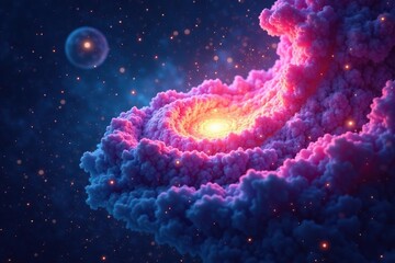 Wall Mural - Abstract swirling nebula, cosmic dust and stars , design, stars, abstract