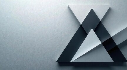Wall Mural - abstract gray and black triangle composition featuring overlapping geometric shapes on a textured ba