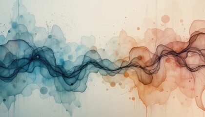 Poster - Dynamic fluid waves digital art abstract background design creative space vibrant colors visual concept
