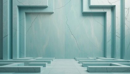 Poster - Exploring a modern minimalist maze design indoor space 3d rendered environment calm aesthetic top view abstract concepts