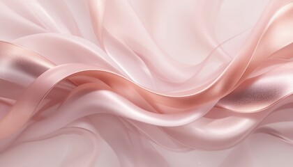 Poster - Elegant flowing silk ribbons abstract background digital art soft colors aesthetic serenity