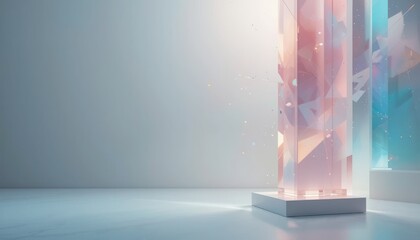 Poster - Illuminated abstract structures showcasing elegance contemporary setting digital art modern environment artistic viewpoint visual serenity